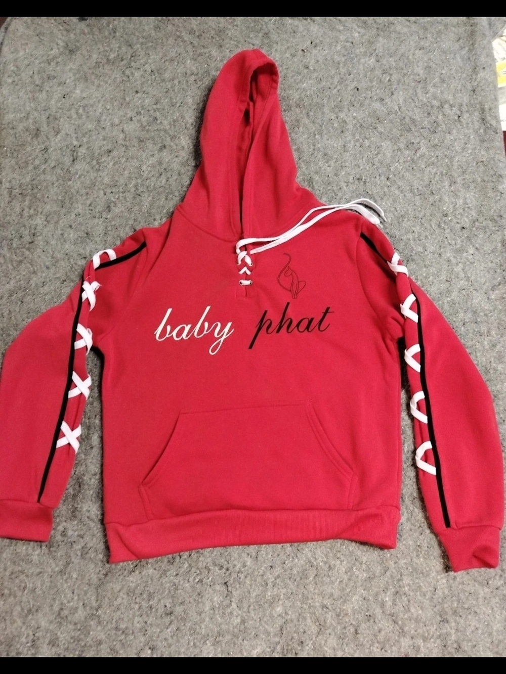 Baby Phat Red Lace-Up Hoodie 1X